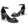 image:imageDREAM PAIRS Womens Chunky Block Heel Sandals Open Toe Ankle Strap Dress Shoes Comfortable Wedding Guest Heels for Party Prom and Formal EventsBlackRhinestone