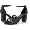 image:imageDREAM PAIRS Womens Chunky Block Heel Sandals Open Toe Ankle Strap Dress Shoes Comfortable Wedding Guest Heels for Party Prom and Formal EventsBlackRhinestone