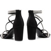image:imageDREAM PAIRS Womens Chunky Block Heel Sandals Open Toe Ankle Strap Dress Shoes Comfortable Wedding Guest Heels for Party Prom and Formal EventsBlacksuede