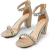 image:imageDREAM PAIRS Womens Chunky Block Heel Sandals Open Toe Ankle Strap Dress Shoes Comfortable Wedding Guest Heels for Party Prom and Formal EventsGoldrhinestone
