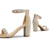 image:imageDREAM PAIRS Womens Chunky Block Heel Sandals Open Toe Ankle Strap Dress Shoes Comfortable Wedding Guest Heels for Party Prom and Formal EventsGoldrhinestone