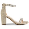 image:imageDREAM PAIRS Womens Chunky Block Heel Sandals Open Toe Ankle Strap Dress Shoes Comfortable Wedding Guest Heels for Party Prom and Formal EventsGoldrhinestone