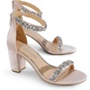 image:imageDREAM PAIRS Womens Chunky Block Heel Sandals Open Toe Ankle Strap Dress Shoes Comfortable Wedding Guest Heels for Party Prom and Formal EventsNude Pinksatin