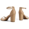 image:imageDREAM PAIRS Womens Chunky Block Heel Sandals Open Toe Ankle Strap Dress Shoes Comfortable Wedding Guest Heels for Party Prom and Formal EventsNudePu