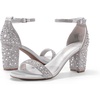 image:imageDREAM PAIRS Womens Chunky Block Heel Sandals Open Toe Ankle Strap Dress Shoes Comfortable Wedding Guest Heels for Party Prom and Formal EventsSilverRhinestone