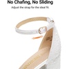 image:imageDREAM PAIRS Womens Chunky Block Heel Sandals Open Toe Ankle Strap Dress Shoes Comfortable Wedding Guest Heels for Party Prom and Formal EventsWhitepearl