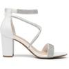 image:imageDREAM PAIRS Womens Chunky Block Heel Sandals Open Toe Ankle Strap Dress Shoes Comfortable Wedding Guest Heels for Party Prom and Formal EventsWhitepu