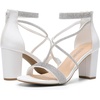 image:imageDREAM PAIRS Womens Chunky Block Heel Sandals Open Toe Ankle Strap Dress Shoes Comfortable Wedding Guest Heels for Party Prom and Formal EventsWhitepu
