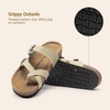 image:imageDREAM PAIRS Womens Comfortable Cork Sandals Suede Leather Insole Slides Arch Support Walking SandalsBeige