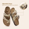 image:imageDREAM PAIRS Womens Comfortable Cork Sandals Suede Leather Insole Slides Arch Support Walking SandalsBeige