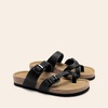 image:imageDREAM PAIRS Womens Comfortable Cork Sandals Suede Leather Insole Slides Arch Support Walking SandalsBlack