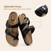 image:imageDREAM PAIRS Womens Comfortable Cork Sandals Suede Leather Insole Slides Arch Support Walking SandalsBlack