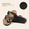 image:imageDREAM PAIRS Womens Comfortable Cork Sandals Suede Leather Insole Slides Arch Support Walking SandalsBrown