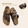 image:imageDREAM PAIRS Womens Comfortable Cork Sandals Suede Leather Insole Slides Arch Support Walking SandalsBrown