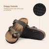 image:imageDREAM PAIRS Womens Comfortable Cork Sandals Suede Leather Insole Slides Arch Support Walking SandalsMocha