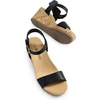 image:imageDREAM PAIRS Womens Open Toe Buckle Ankle Strap Platform Wedge Sandals for Women Summer Dressy ShoesBlackPu
