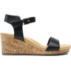 image:imageDREAM PAIRS Womens Open Toe Buckle Ankle Strap Platform Wedge Sandals for Women Summer Dressy ShoesBlackPu