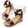 image:imageDREAM PAIRS Womens Open Toe Buckle Ankle Strap Platform Wedge Sandals for Women Summer Dressy ShoesBrownpu