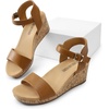 image:imageDREAM PAIRS Womens Open Toe Buckle Ankle Strap Platform Wedge Sandals for Women Summer Dressy ShoesCamelPu