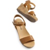 image:imageDREAM PAIRS Womens Open Toe Buckle Ankle Strap Platform Wedge Sandals for Women Summer Dressy ShoesCamelPu