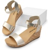 image:imageDREAM PAIRS Womens Open Toe Buckle Ankle Strap Platform Wedge Sandals for Women Summer Dressy ShoesGoldpu
