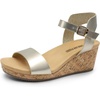 image:imageDREAM PAIRS Womens Open Toe Buckle Ankle Strap Platform Wedge Sandals for Women Summer Dressy ShoesGoldpu