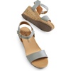 image:imageDREAM PAIRS Womens Open Toe Buckle Ankle Strap Platform Wedge Sandals for Women Summer Dressy ShoesGreyPu