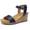 image:imageDREAM PAIRS Womens Open Toe Buckle Ankle Strap Platform Wedge Sandals for Women Summer Dressy ShoesNavy
