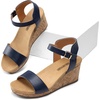 image:imageDREAM PAIRS Womens Open Toe Buckle Ankle Strap Platform Wedge Sandals for Women Summer Dressy ShoesNavy