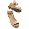 image:imageDREAM PAIRS Womens Open Toe Buckle Ankle Strap Platform Wedge Sandals for Women Summer Dressy ShoesNudePu