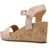 image:imageDREAM PAIRS Womens Open Toe Buckle Ankle Strap Platform Wedge Sandals for Women Summer Dressy ShoesNudesuede