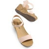 image:imageDREAM PAIRS Womens Open Toe Buckle Ankle Strap Platform Wedge Sandals for Women Summer Dressy ShoesNudesuede