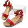 image:imageDREAM PAIRS Womens Open Toe Buckle Ankle Strap Platform Wedge Sandals for Women Summer Dressy ShoesRedPu