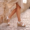 image:imageDREAM PAIRS Womens Open Toe Buckle Ankle Strap Platform Wedge Sandals for Women Summer Dressy ShoesWhitePu
