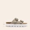 image:imageDREAM PAIRS Womens Platform Sandals Wedge Chunky Heel Slipon Comfort Slides with Arch Support Cork Footbed Adjustable Buckle Summer Slide SandalsBeige