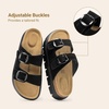 image:imageDREAM PAIRS Womens Platform Sandals Wedge Chunky Heel Slipon Comfort Slides with Arch Support Cork Footbed Adjustable Buckle Summer Slide SandalsBlack