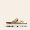 image:imageDREAM PAIRS Womens Platform Sandals Wedge Chunky Heel Slipon Comfort Slides with Arch Support Cork Footbed Adjustable Buckle Summer Slide SandalsGold