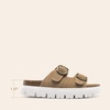 image:imageDREAM PAIRS Womens Platform Sandals Wedge Chunky Heel Slipon Comfort Slides with Arch Support Cork Footbed Adjustable Buckle Summer Slide SandalsTaupe