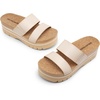 image:imageDREAM PAIRS Womens Platform Slides Sandals Comfortable Arch Support Two Strap Slip On Fashion Beach Wedge SandalsBeige