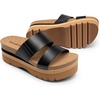 image:imageDREAM PAIRS Womens Platform Slides Sandals Comfortable Arch Support Two Strap Slip On Fashion Beach Wedge SandalsBlack