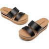 image:imageDREAM PAIRS Womens Platform Slides Sandals Comfortable Arch Support Two Strap Slip On Fashion Beach Wedge SandalsBlack