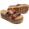 image:imageDREAM PAIRS Womens Platform Slides Sandals Comfortable Arch Support Two Strap Slip On Fashion Beach Wedge SandalsBrown