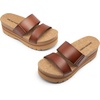 image:imageDREAM PAIRS Womens Platform Slides Sandals Comfortable Arch Support Two Strap Slip On Fashion Beach Wedge SandalsBrown