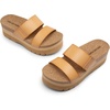 image:imageDREAM PAIRS Womens Platform Slides Sandals Comfortable Arch Support Two Strap Slip On Fashion Beach Wedge SandalsNatural