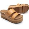 image:imageDREAM PAIRS Womens Platform Slides Sandals Comfortable Arch Support Two Strap Slip On Fashion Beach Wedge SandalsNatural