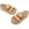 image:imageDREAM PAIRS Womens Platform Slides Sandals Comfortable Arch Support Two Strap Slip On Fashion Beach Wedge SandalsNude