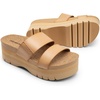 image:imageDREAM PAIRS Womens Platform Slides Sandals Comfortable Arch Support Two Strap Slip On Fashion Beach Wedge SandalsNude