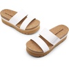 image:imageDREAM PAIRS Womens Platform Slides Sandals Comfortable Arch Support Two Strap Slip On Fashion Beach Wedge SandalsWhite