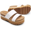 image:imageDREAM PAIRS Womens Platform Slides Sandals Comfortable Arch Support Two Strap Slip On Fashion Beach Wedge SandalsWhite