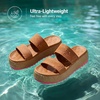 image:imageDREAM PAIRS Womens Platform Slip on Adjustable Sandals Lightweight Comfortable NonSlip Vacation Beach Chunky Open Toe Wedges for Summer Waterproof Shoes 2026Camel
